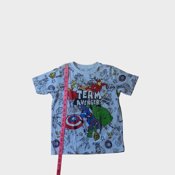 Marvel Avengers Kids White T-Shirt Size 7 Short Sleeve Graphic Tee Super Hero - Picture 4 of 6